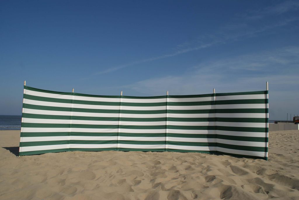 Strandwindschutz 7 m, grün/weiß, Polyacryl-Windschutz – 7 m Camping-Windschutz