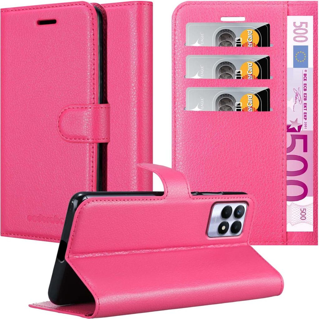 Cadorabo Hülle für Realme 8i / Narzo 50 4G Schutz Hülle in Pink Handyhülle Etui Case Cover Magnetverschluss