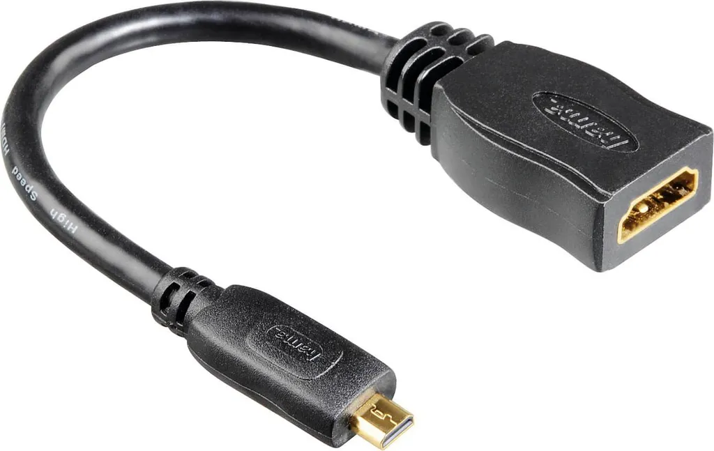 Adaptateur Micro HDMI vers HDMI Hama 00122236 Noir pour Écran TV