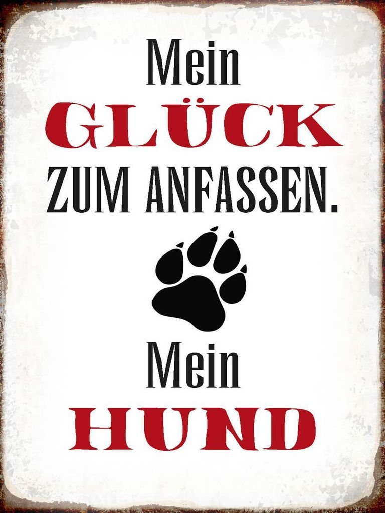 vianmo Holzschild 40x30 cm Glück zum anfassen mein Hund