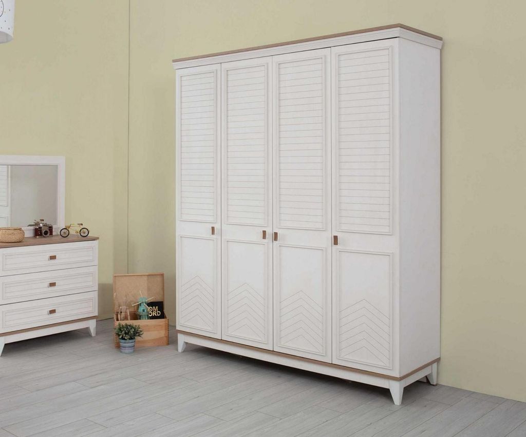 Schrank Kleiderschrank Kinderschrank Holzschrank Holz Weiß Modern