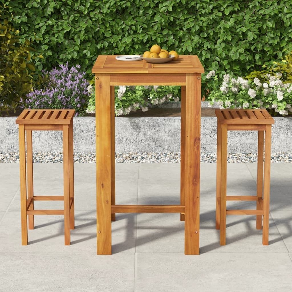 Möbel 3-tlg. Gartenbar-Set Massivholz Akazie - Terrassenmöbel 3154386