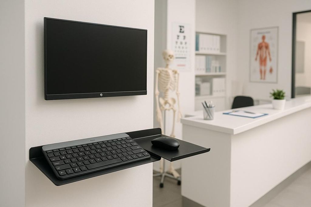 Tastaturhalterung / Tastatur Wandhalter mit Mausablage / Schwarz