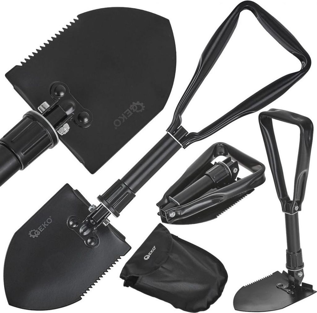 GEKO Cazzuola tattica pieghevole 2in1 nera serie Survival - Immagine del prodotto 