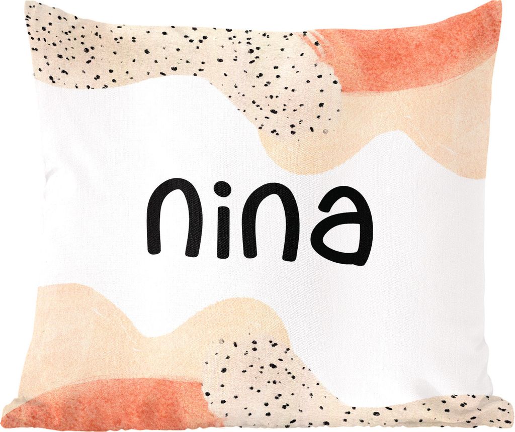 MuchoWow Zierkissen Sofakissen Wohnzimmer Dekokissen 40x40 cm Nina - Pastell - Mädchen - Foto Kissen - Schlafzimmer Dekoration
