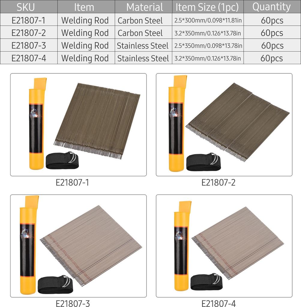 20 PCS Schweißdraht Allgemeine Elektrode 2.5x350mm Edelstahl-Schweißdraht für Schweißarbeiten Schweißen Schneiden Zubehör