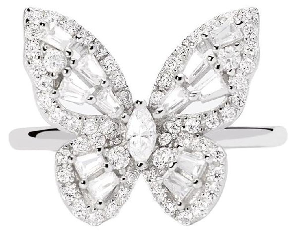 Mabina Damen Ring Silber 925 Zirkonia 523520 Verstellbar