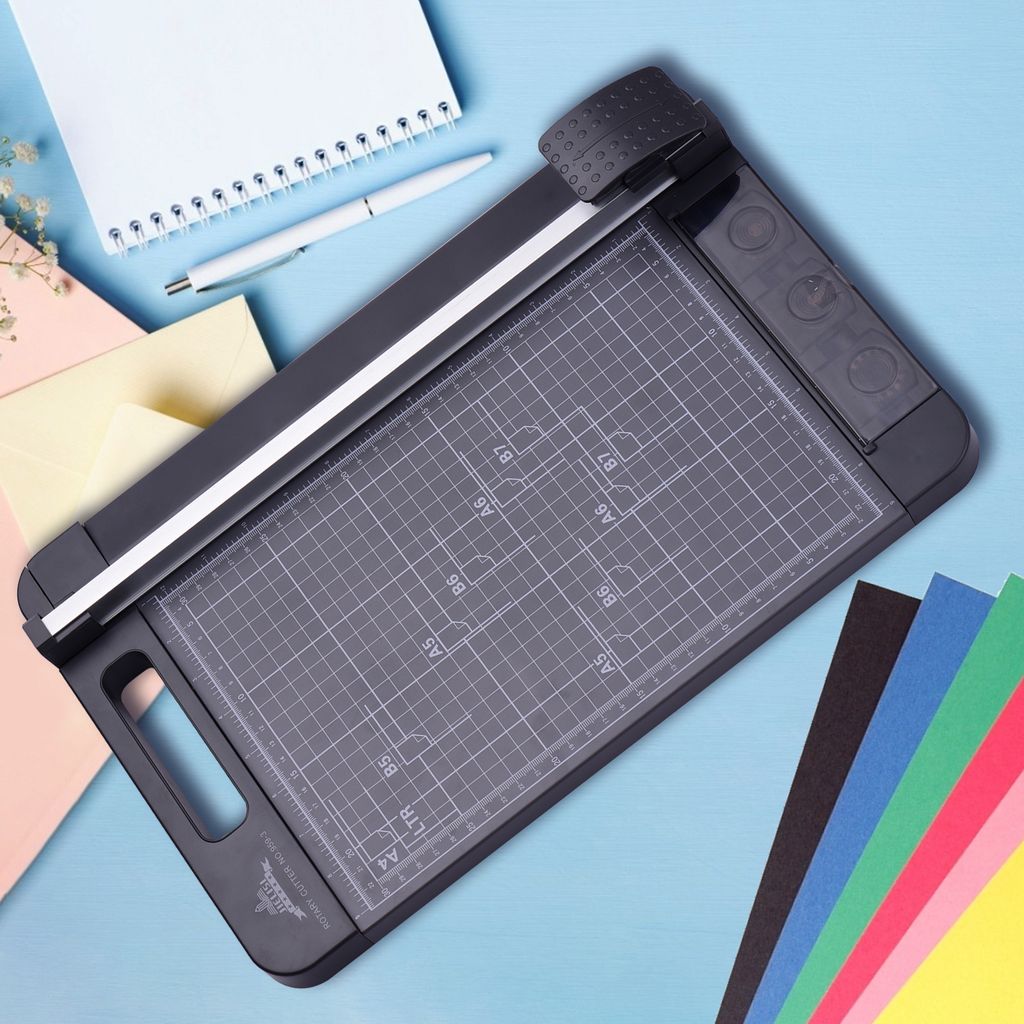 JIELISI 3-in-1-Papierschneider Multifunktionale A4-Papierschneider gerade überspringen Wellenschneider mit 12,6 Zoll Schnittlänge für Handwerk P...