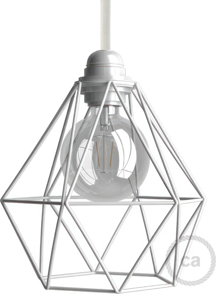 Paralume Vintage Gabbia Diamante E27 - Metallo Creative Cables