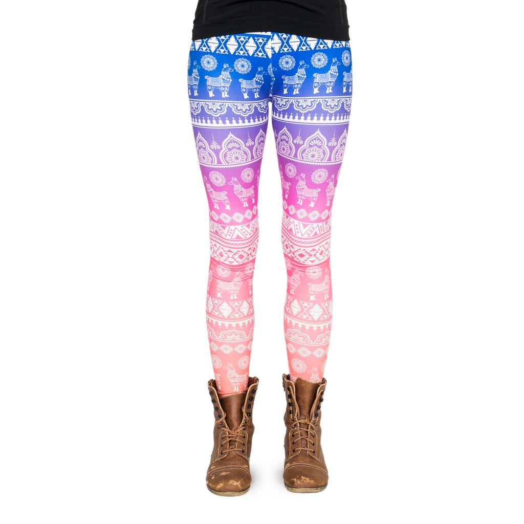 cosey - Bedruckte Lama-Leggins (Einheitsgröße) - Design Aztec Lama