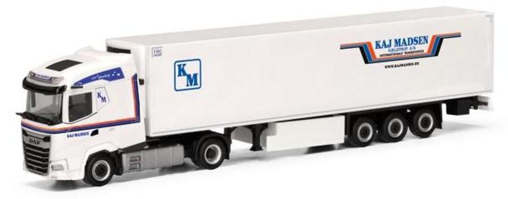 Herpa 318037 - 1/87 DAF XG Kühlkoffer-Sattelzug "Kaj Madsen" (Dänemark/Kolding)