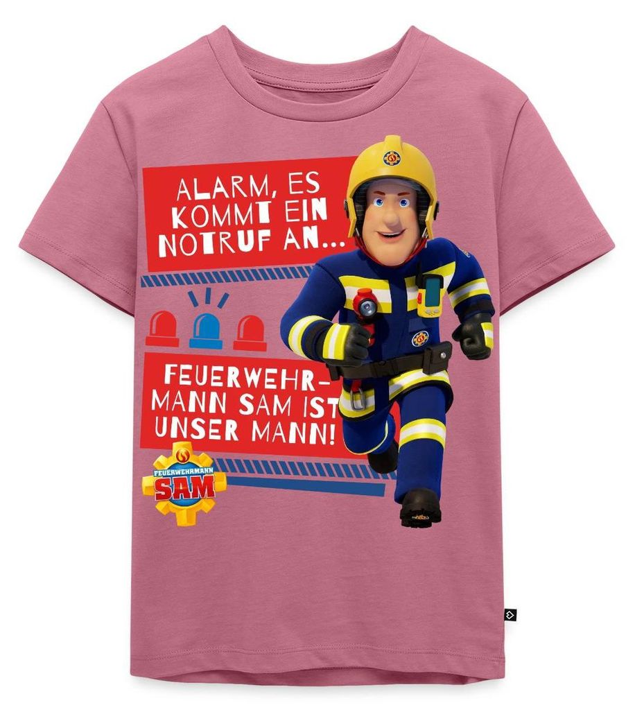Spreadshirt Feuerwehrmann Sam Mit Text Vom Intro-Song Kinder Premium T-Shirt, 110/116 (4 Jahre), Mauve