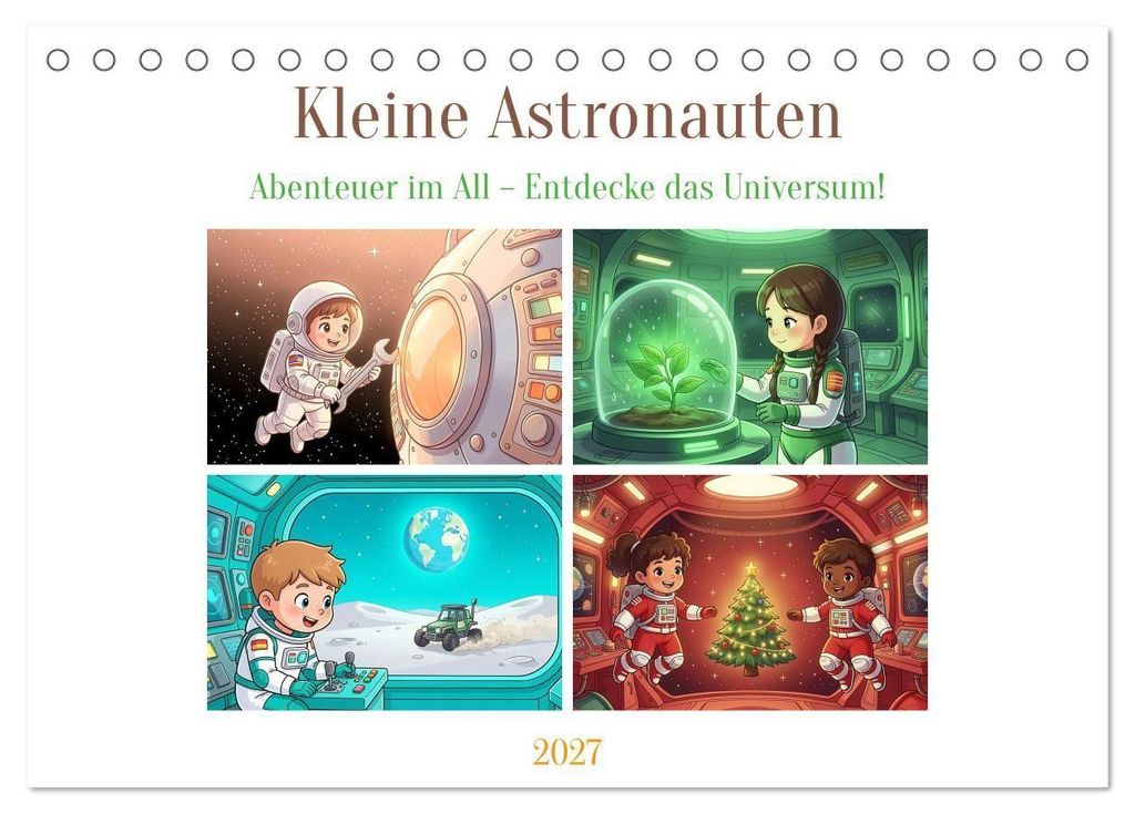Kleine Astronauten (Tischkalender 2027 DIN A5 quer), CALVENDO Monatskalender