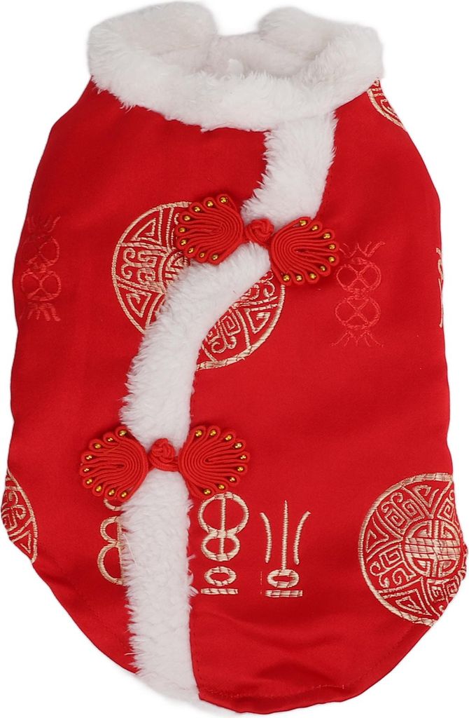 Tang Anzug Haustier Kostüm bequem warmer attraktiver Hund Herbst Winterkleidung für Katze und kleine oder mittelgroße Hundek, L