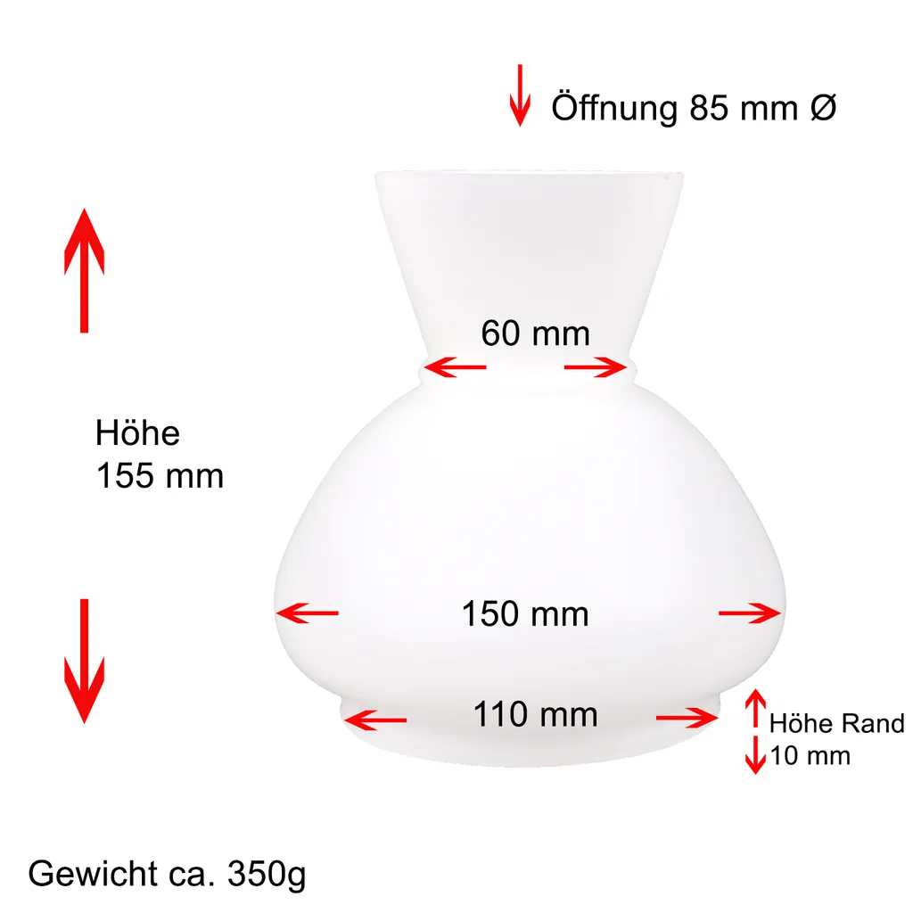 Verre de lampe de rechange opale blanc Ø 110mm pour lampe à pétrole - 2