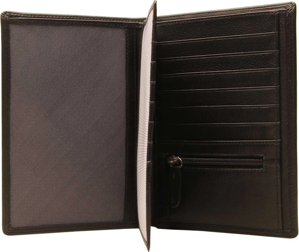 Étui carte d'identité cuir véritable double volet avec rangements - 2