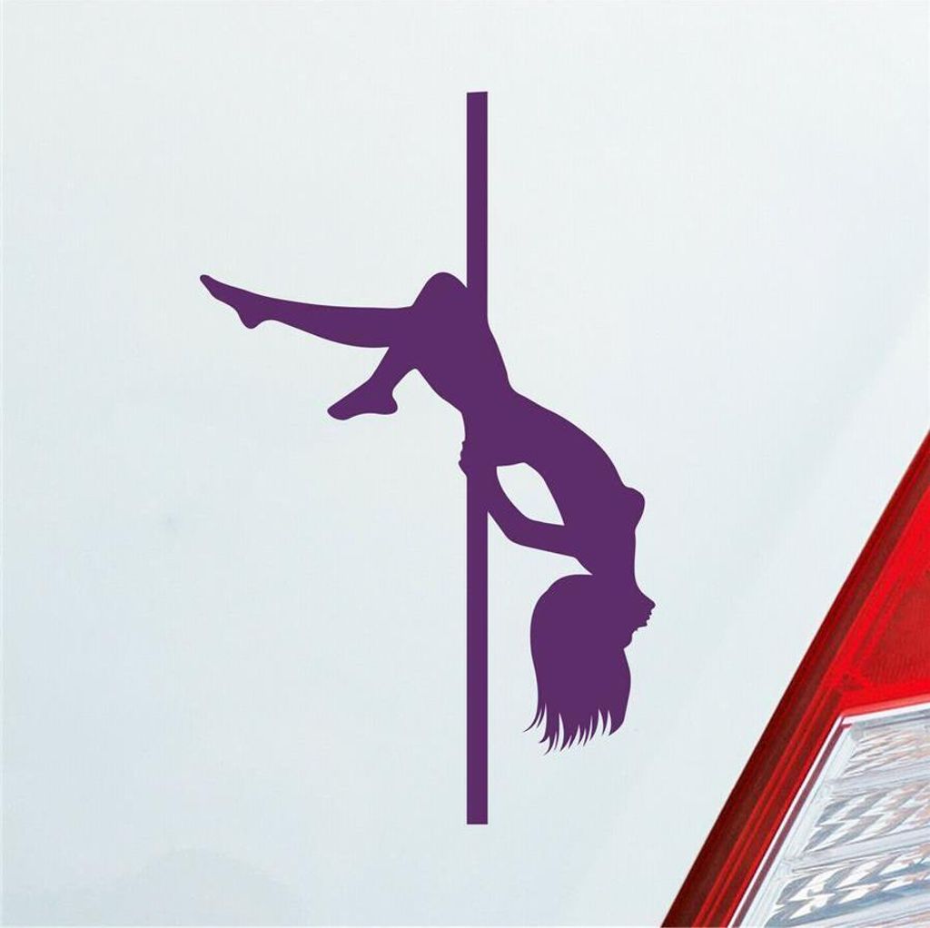 Auto Aufkleber Sexy Girl Mädchen Tanzen Poledance Strip GoGo Pin Up 12x7 cm Lila Sticker Heckscheibenaufkleber