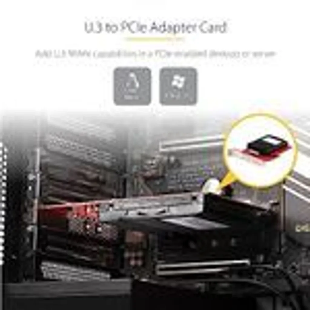 StarTech.com Scheda adattatore da U.3 a PCIe, adattatore PCIe 4.0 x4 per SSD U.3 NVMe da 2,5", scheda aggiuntiva PCI Express SFF-TA-1001 per desktop/server, conforme a TAA - Indipendente dal Sistema Operativo - 9