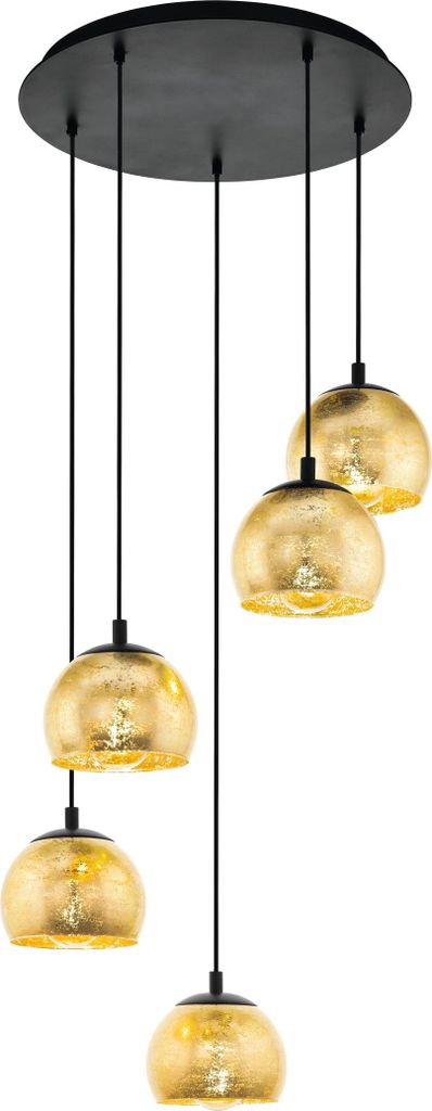 EGLO Hängelampe Alabraccin, 5-flammige Cluster Pendelleuchte Esstisch, Hängeleuchte , Esszimmerlampe hängend, E27, Ø 58,5 cm