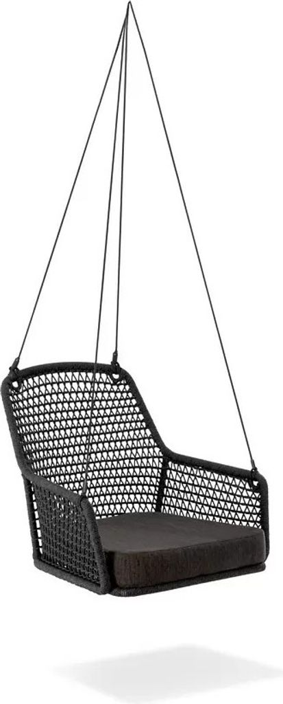 Hängesessel Kubux 68x78 cm mit Kordelflechtung Anthrazit Gestell Alu Anthrazit