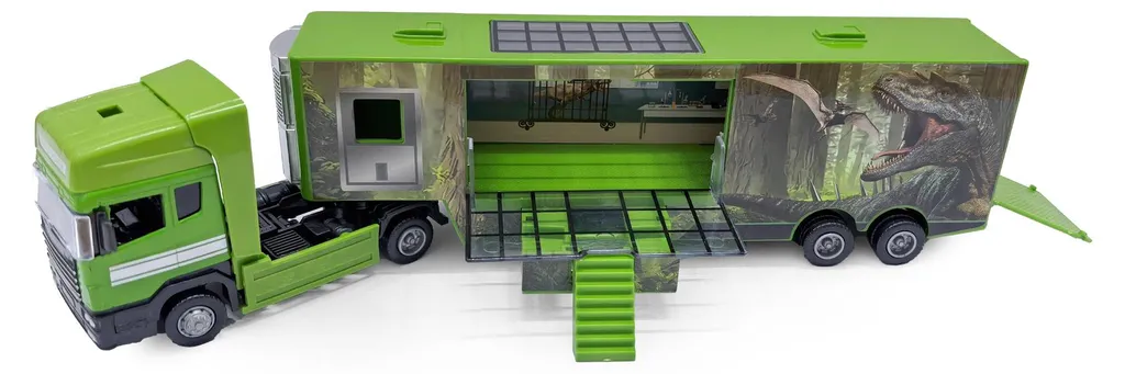 Camion dinosaure pour circuit enfant en métal et plastique durable