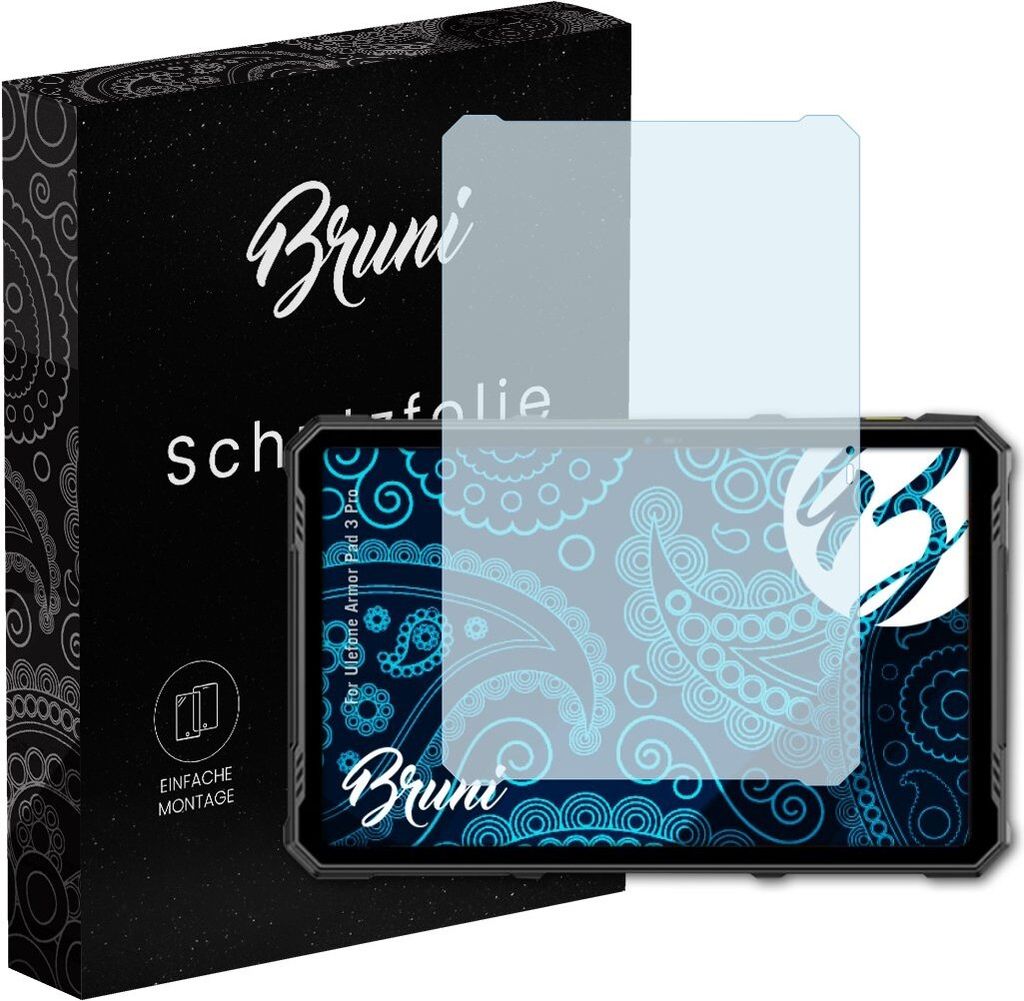 Bruni Basics-Clear 2x Schutzfolie kompatibel mit Ulefone Armor Pad 3 Pro Folie