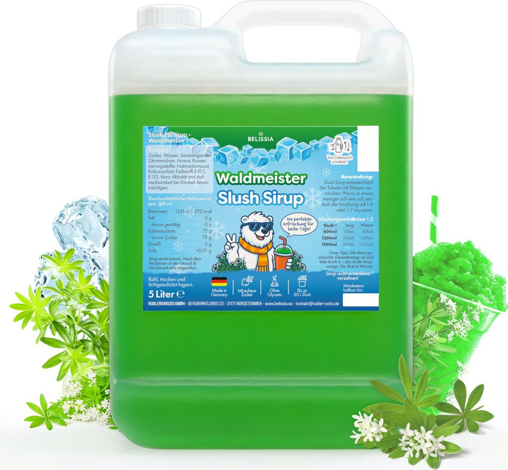 Belissia Slush Eis Sirup 5L Konzentrat | Waldmeister Produktbild 