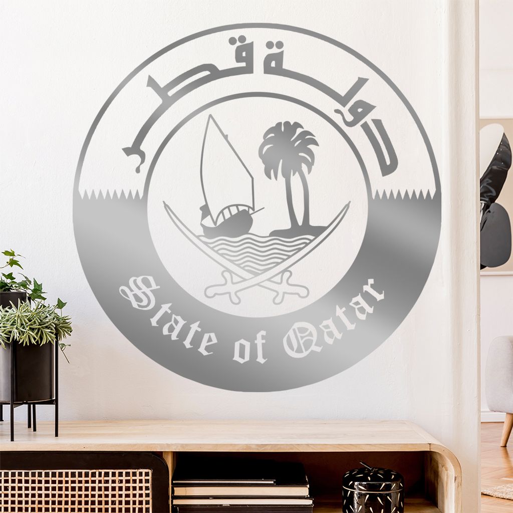 Katar Qatar Wappen Wandtattoo Wandaufkleber Wall Sticker - Dekoration, Küche, Wohnzimmer, Schlafzimmer, Badezimmer