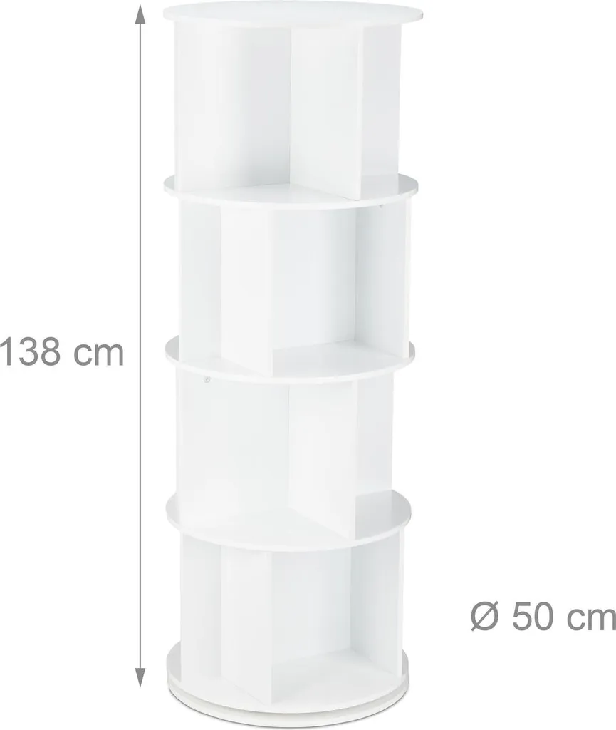 Bibliothèque rotative colonne 12 compartiments gain de place 158cm
