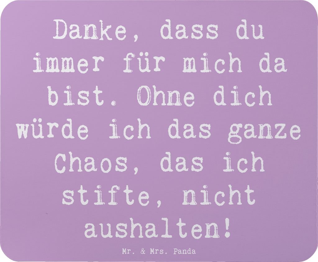 Mr. & Mrs. Panda Mouse Pad Spruch Dankbarkeit für Freundschaft - Lavendeltraum - Geschenk, Zuneigung, du bist immer mich da, handgefertigte Produk...