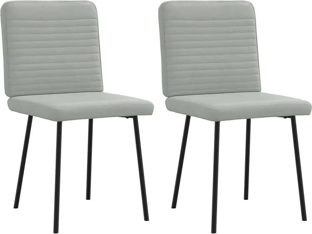 Sedie da Pranzo Design in Velluto Grigio Chiaro - Coppia Esclusiva