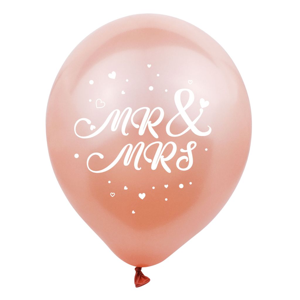 Folienballon 48 x 81 cm "Mr & Mrs" schwarz-weiß Luftballons Hochzeit Helium Deko 