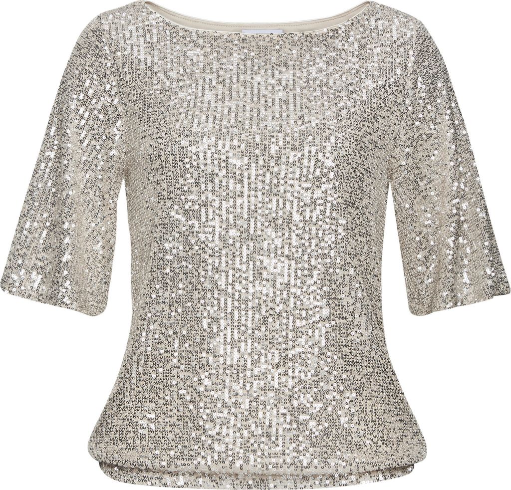 LASCANA Paillettenshirt champagner Größe 32/34