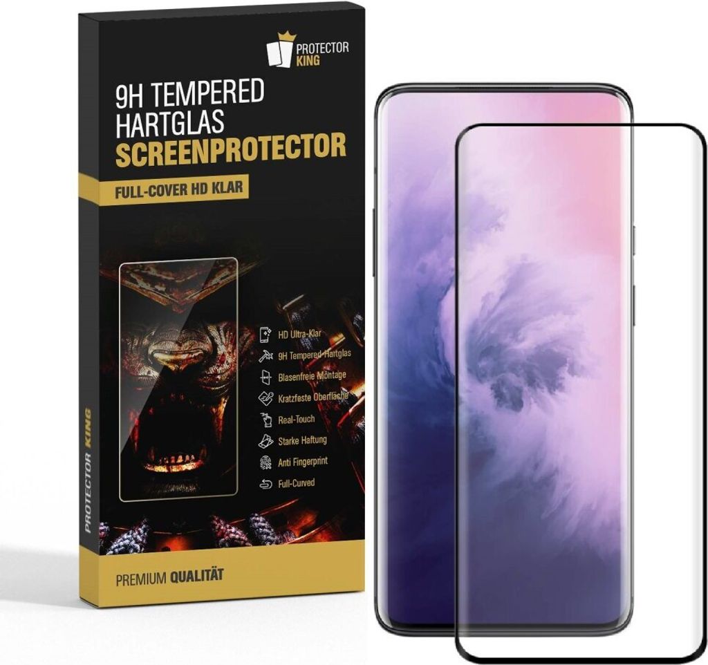 4x 9H Hartglas für OnePlus 7 Pro FULL CURVED Displayschutz SW Klar Schutzfolie Panzerglas Schutzglas Displayglas Tempered Glasfolie Sicherheitsgla...