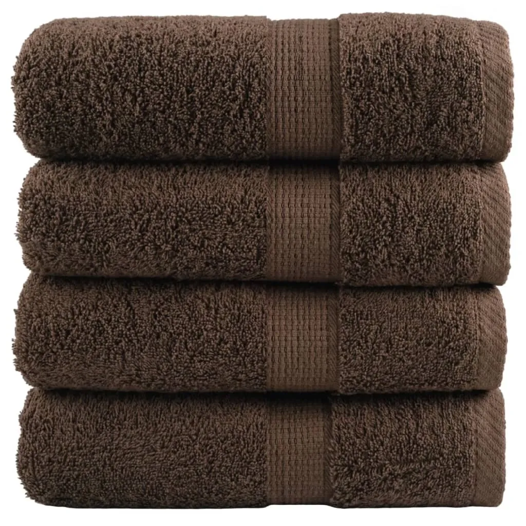 Asciugamani premium per ospiti SOLUND 4 pz. Marrone 30x50 cm 600 g/m²