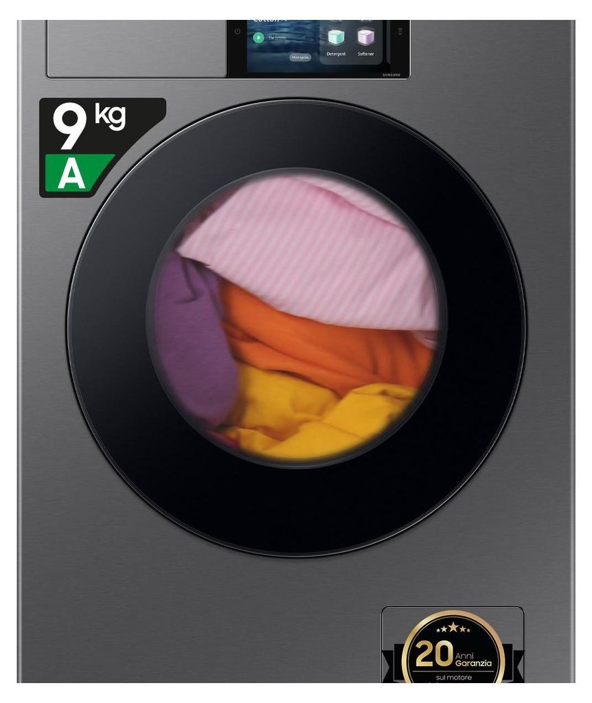 Samsung Waschmaschine WF90F09C4SU3 9 kg 1400 U/min Grau Produktbild 