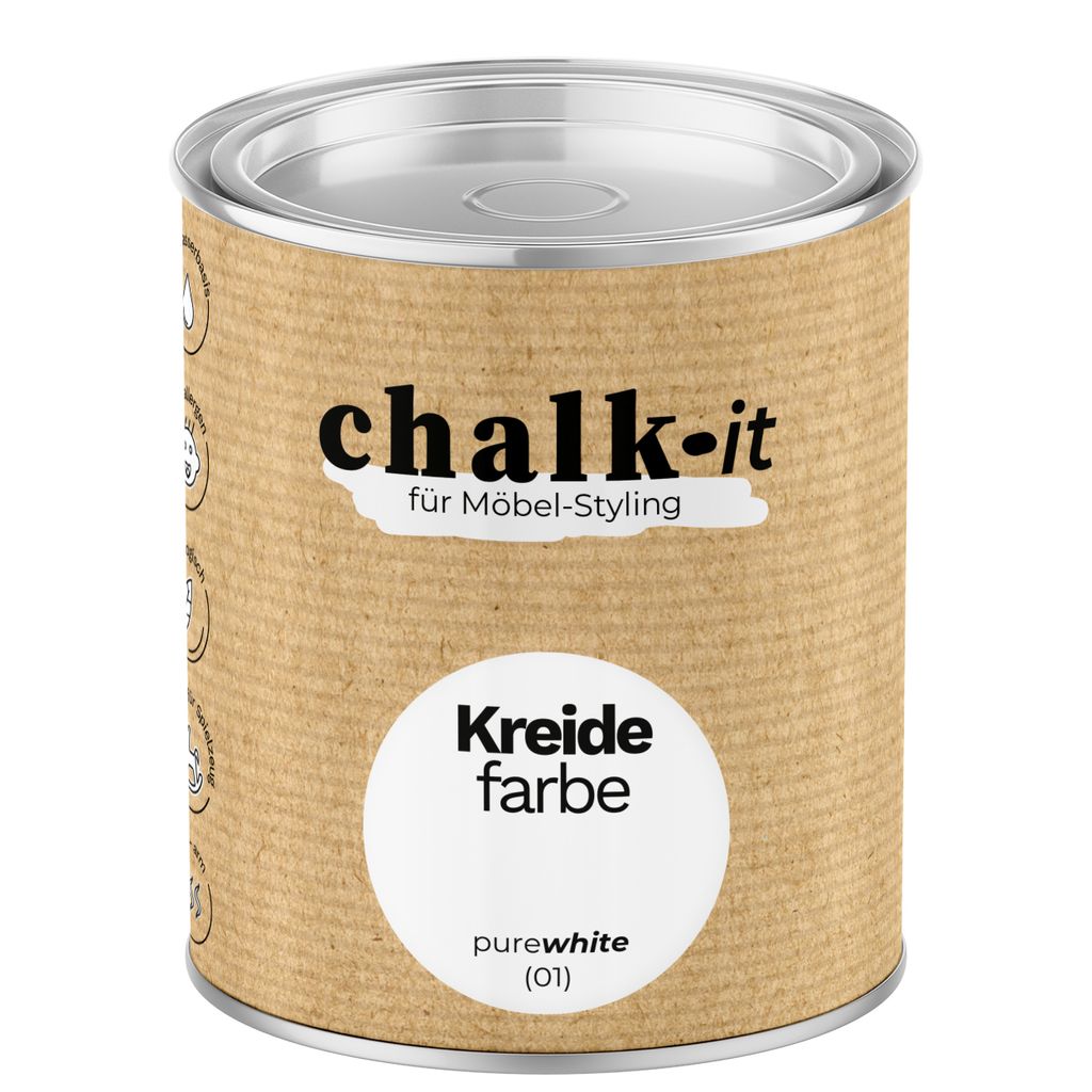 Kreidefarbe Chalk-it (01) Pure White 0,125L Shaby Chic Produktbild 