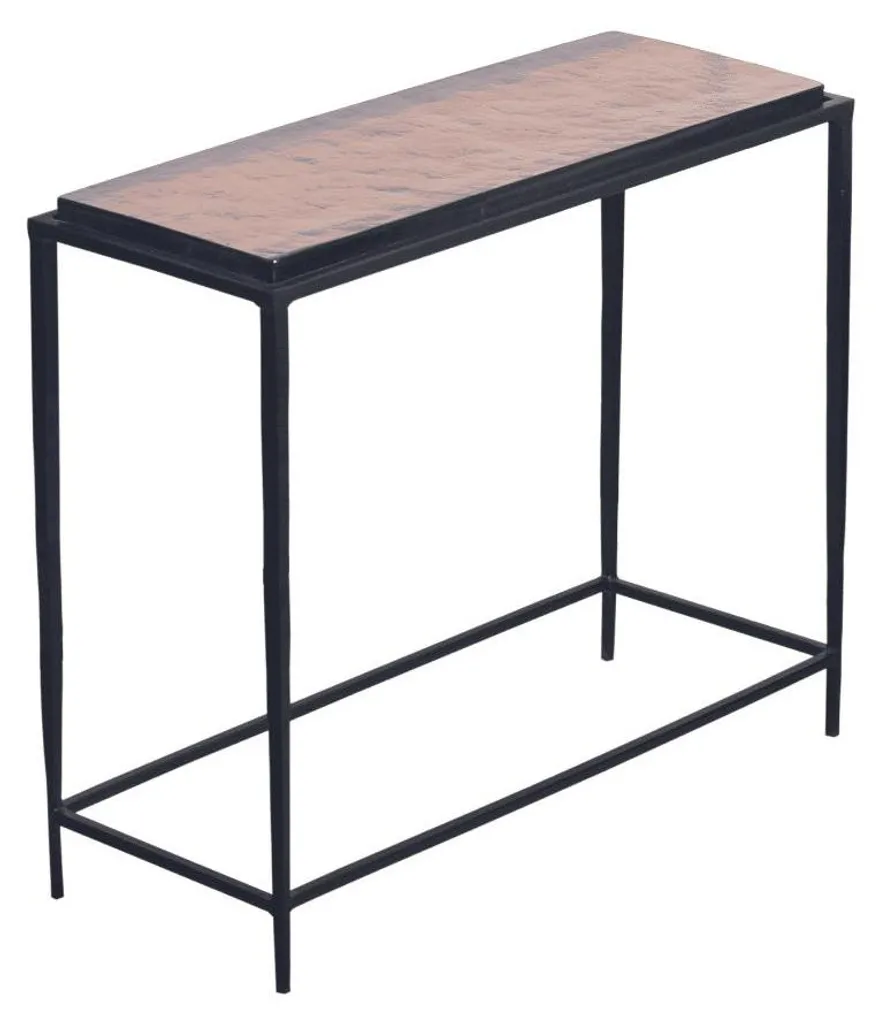 Console verre fumé et structure métal L80 cm IGLOO au style épuré