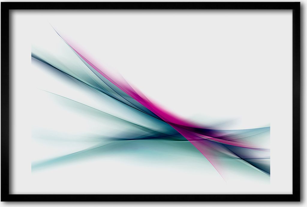 Bild 60x40 MDF-Rahmen, Wandkunst abstrakte Wellen