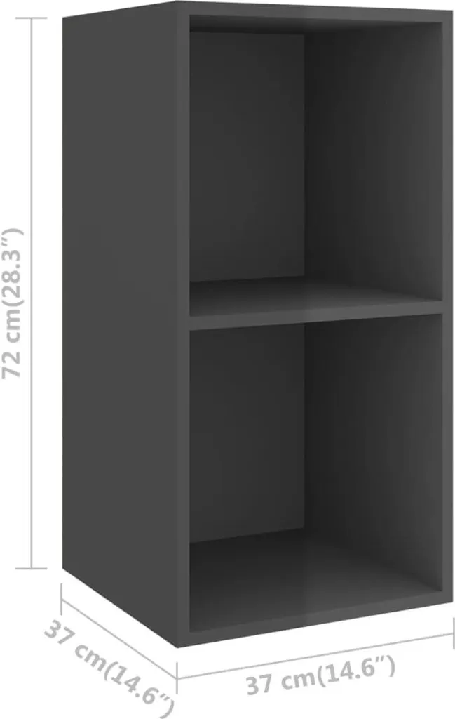 Meuble TV Mural Gris Brillant : Libérez l'Espace et Cachez vos Câbles 2pcs