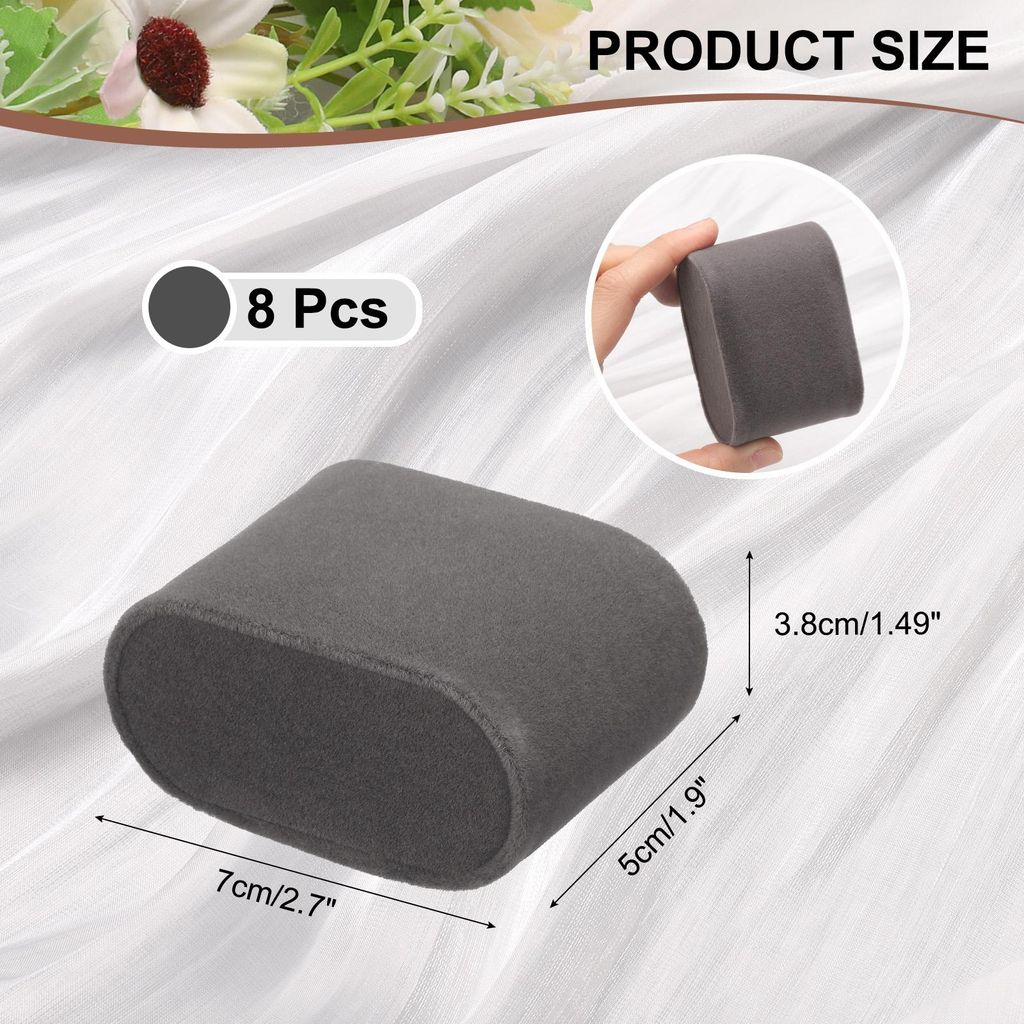 8 Stš¹ck Armbanduhr Kissen Samt Schmuck Display Kissen Polster Pad Uhren Aufbewahrungskissen fš¹r Uhrenbox Grau