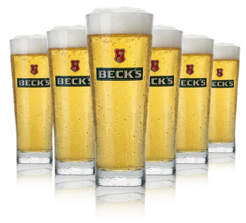 6x Becks Glas 0,5l Henry Becher Kontur Gläser Gastro Pils Produktbild 