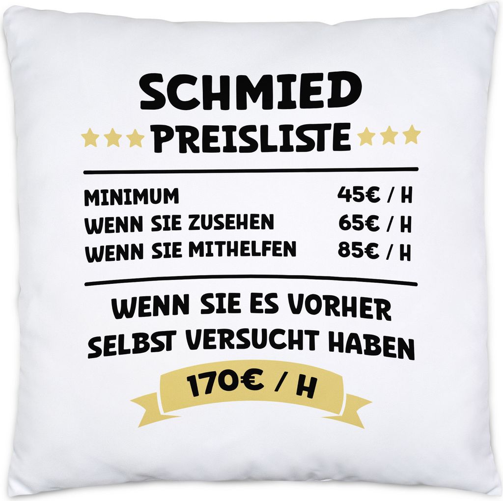 Schmied Preisliste Kissen Metallbauer Metall Werkzeug Nägel Hufeisen Gitter Schmuck Hände Job Beruf Arbeit