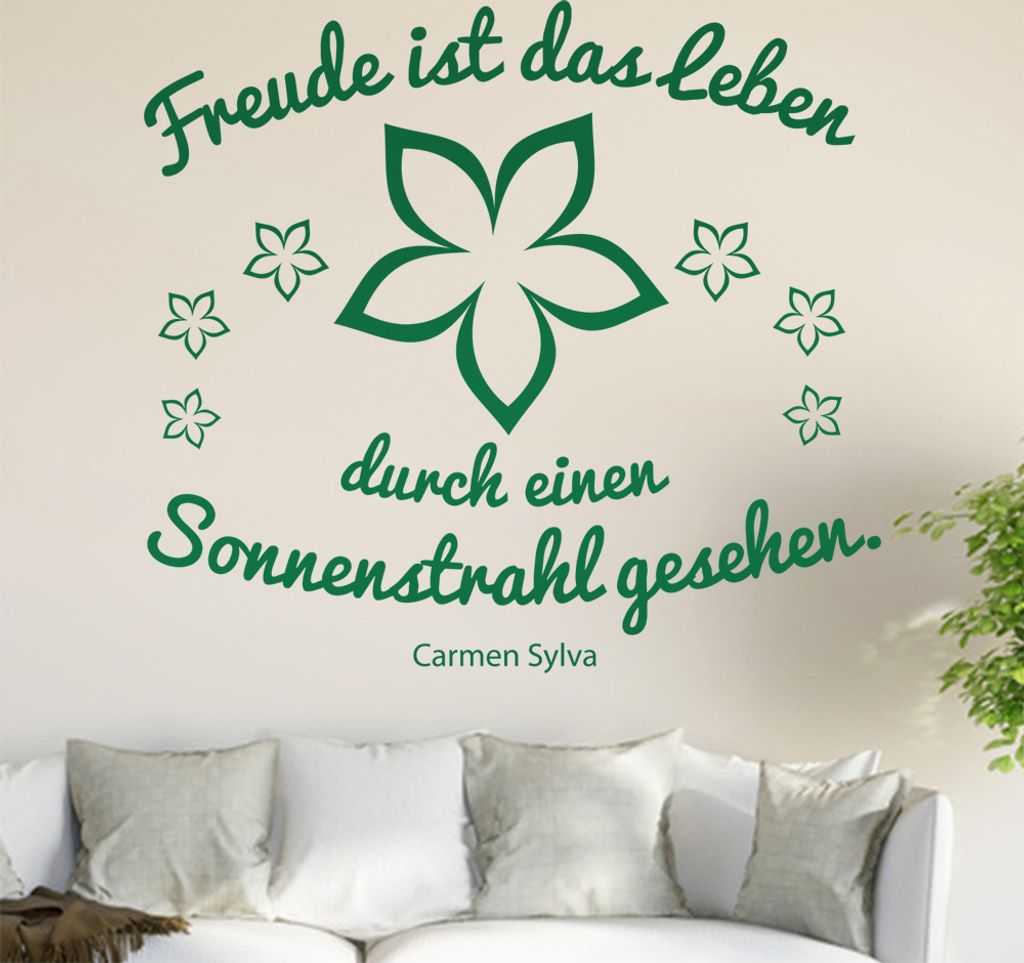 Freude ist das Leben... Wandtattoo in 6 Größen - Wandaufkleber Wall Sticker - Dekoration, Küche, Wohnzimmer, Schlafzimmer, Badezimmer