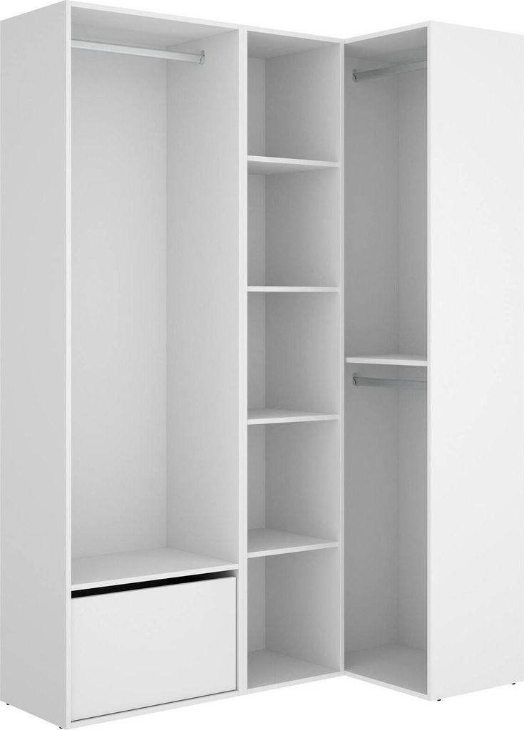 Großer Kleiderschrank Cadria, Schlafzimmermöbel, Schrank, Garderobe, 145x85 h205 cm, Weiß und Eiche