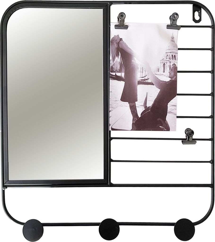 Wandorganizer inkl. Spiegel , Fotoklammern und Haken 32x32cm