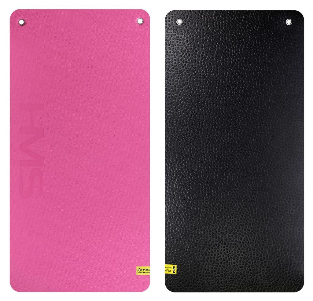 HMS MFK02 Fitnessmatte Trainingsmatte Gymnastikmatte rutschfest Ösen Rosa