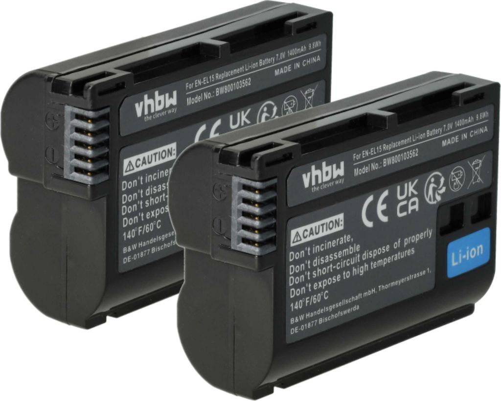 vhbw 2x Akku kompatibel mit Nikon D800, D7000, D7100, D610, Produktbild 