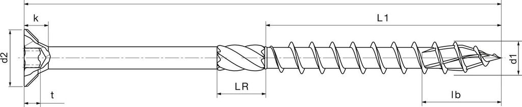 Speed Holzbauschrauben 10x80 Senkkopf mit Fräsrippen & S2 Spitze TX50 - Holzschrauben Teilgewinde, Stahl verzinkt blau - 50 Stück