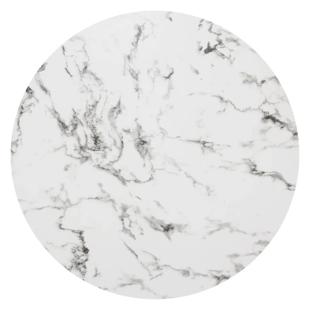 Table à manger Rayo blanche effet marbre doré Ø 120 cm - Atmosphera - 3